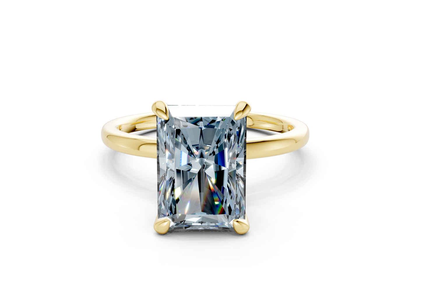 Seraphina Blue Diamond Solitaire Radiant Cut 1.8mm Engagement Ring