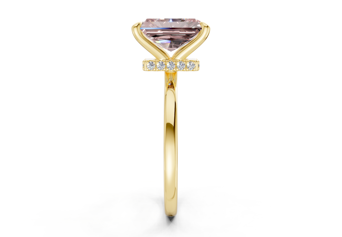 Seraphina Pink Diamond Solitaire Radiant Cut 1.8mm Engagement Ring