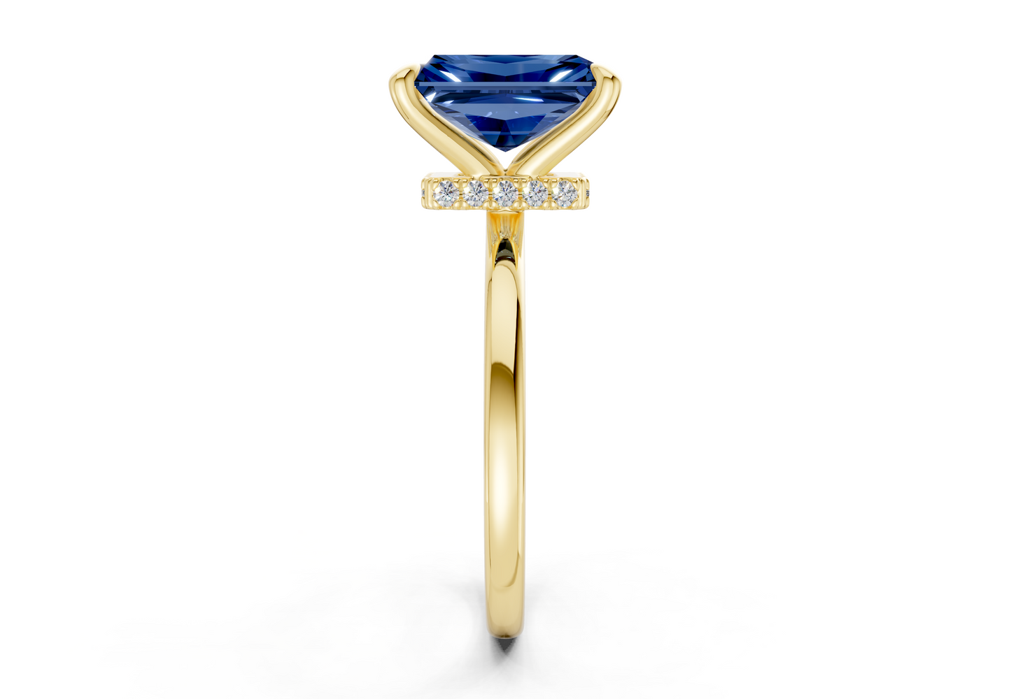 Seraphina Sapphire Gemstone Solitaire Radiant Cut 1.8mm Engagement Ring