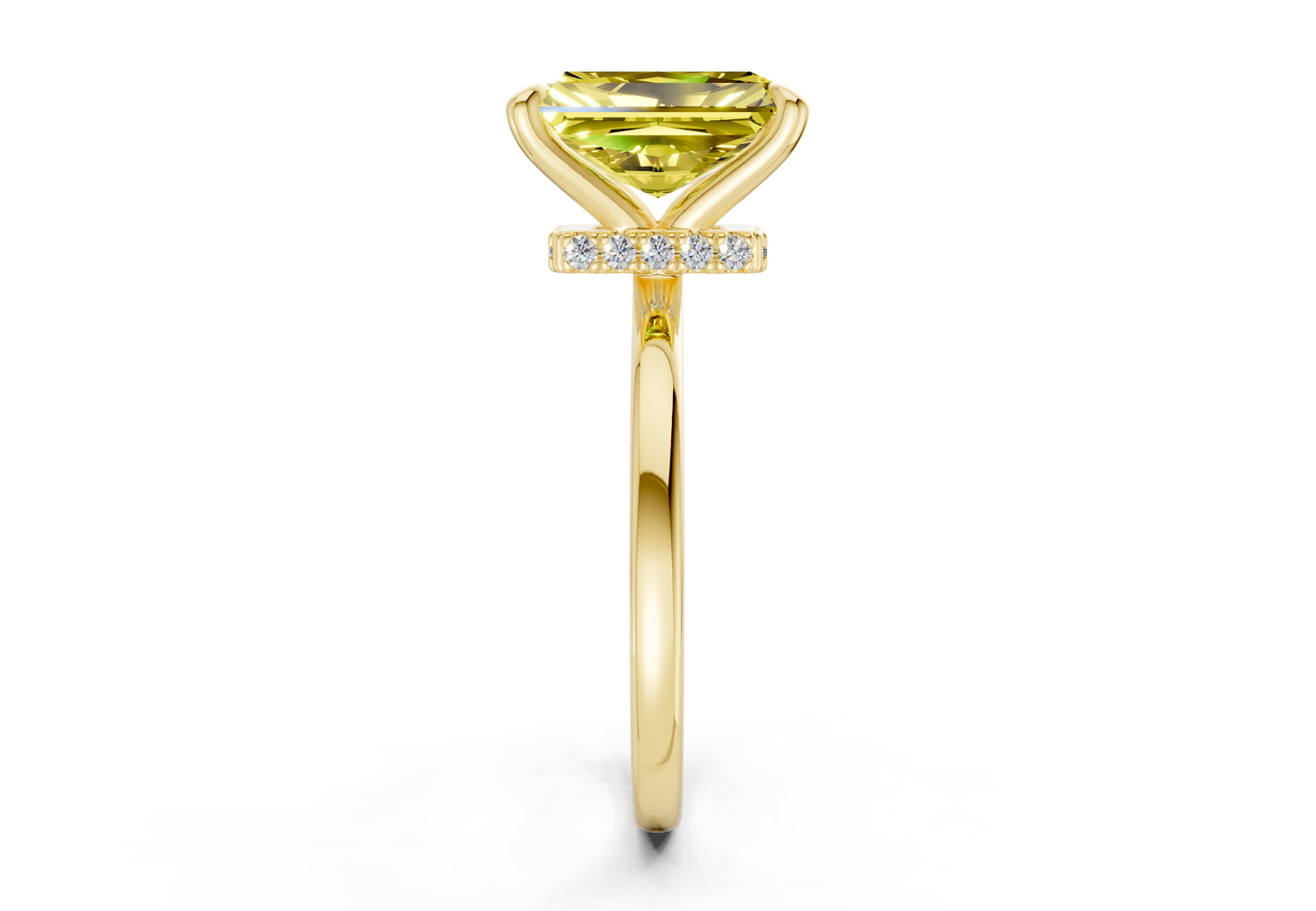Seraphina Yellow Diamond Solitaire Radiant Cut 1.8mm Engagement Ring
