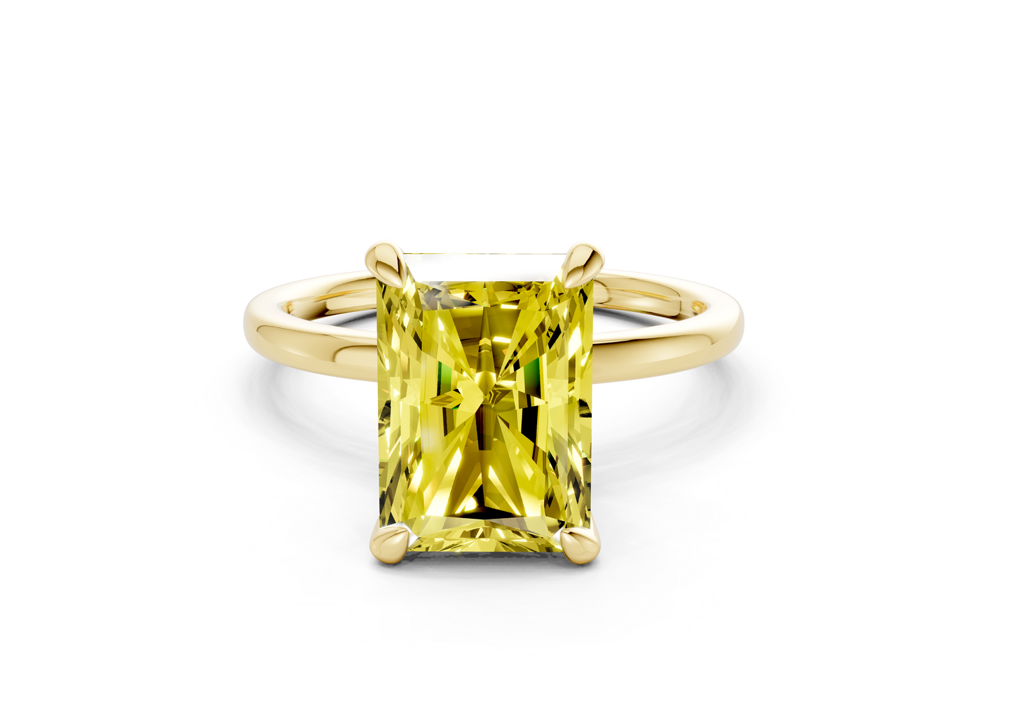 Seraphina Yellow Diamond Solitaire Radiant Cut 1.8mm Engagement Ring