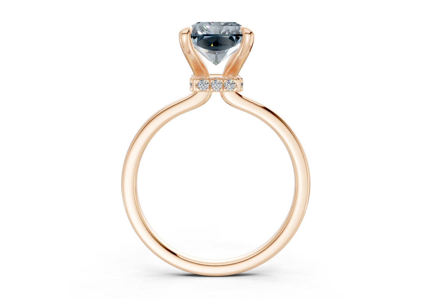 Seraphina Blue Diamond Solitaire Radiant Cut 1.8mm Engagement Ring