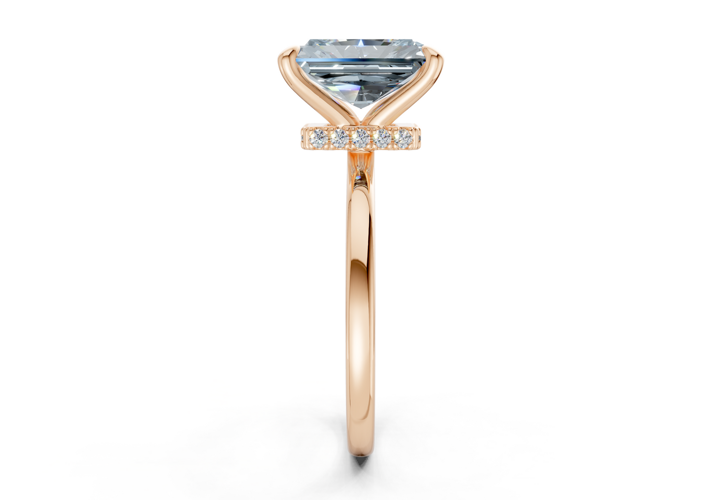 Seraphina Blue Diamond Solitaire Radiant Cut 1.8mm Engagement Ring