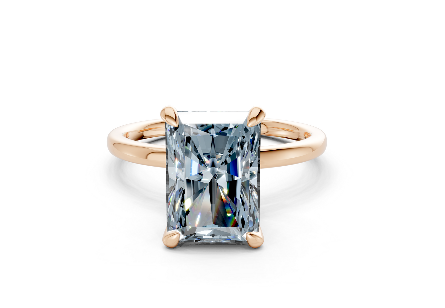 Seraphina Blue Diamond Solitaire Radiant Cut 1.8mm Engagement Ring