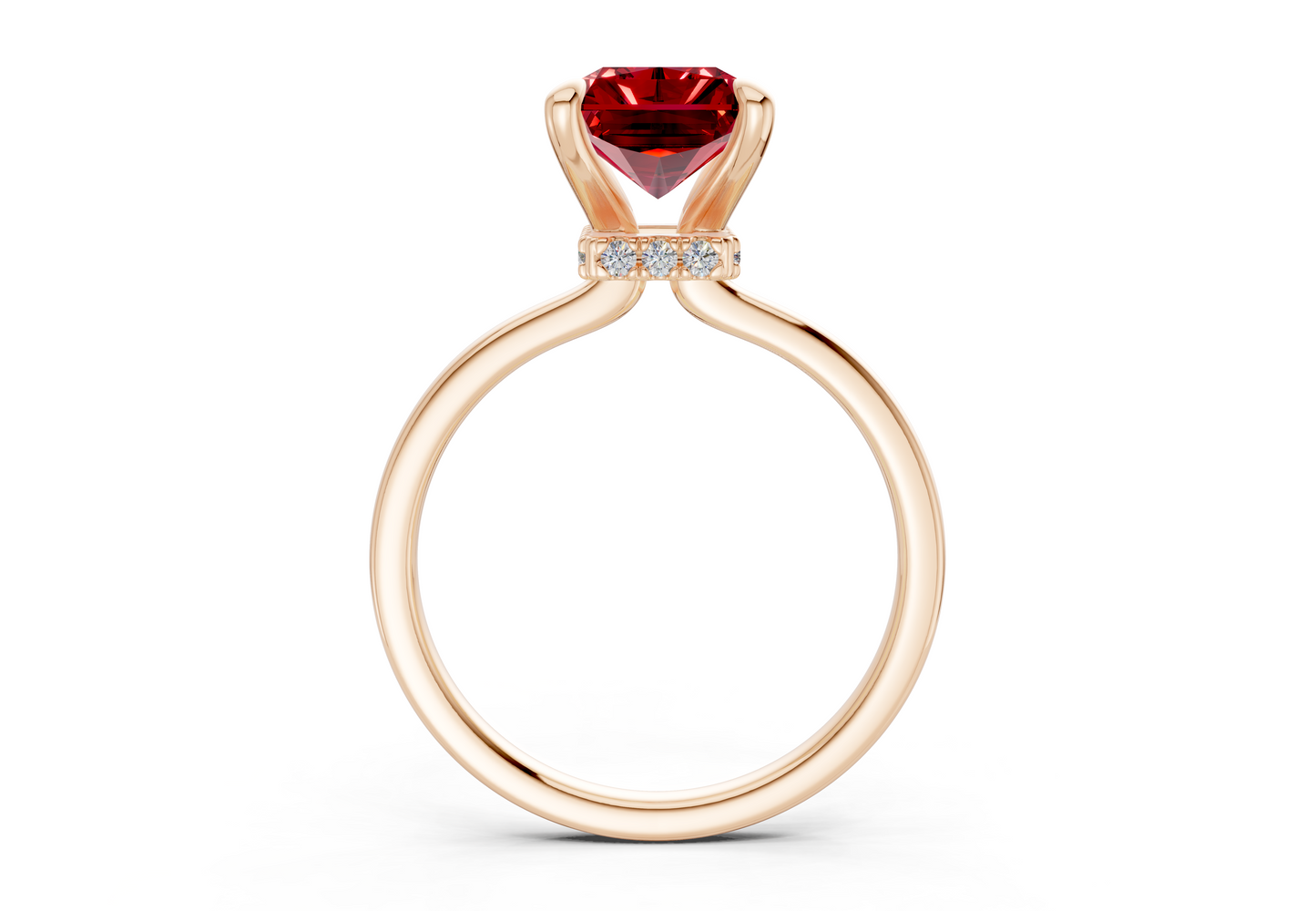 Seraphina Ruby Gemstone Solitaire Radiant Cut 1.8mm Engagement Ring