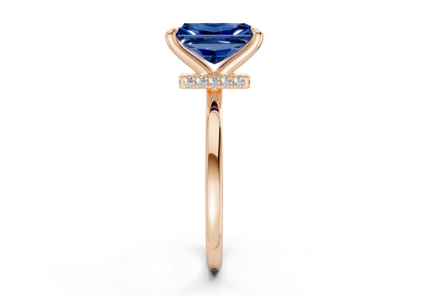 Seraphina Sapphire Gemstone Solitaire Radiant Cut 1.8mm Engagement Ring
