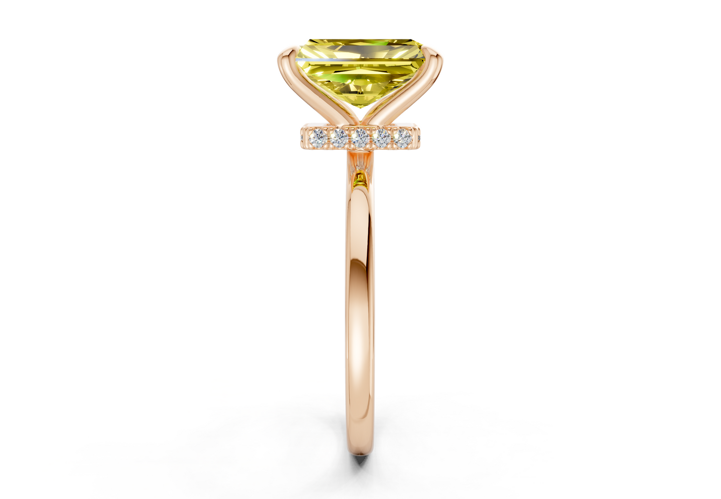 Seraphina Yellow Diamond Solitaire Radiant Cut 1.8mm Engagement Ring