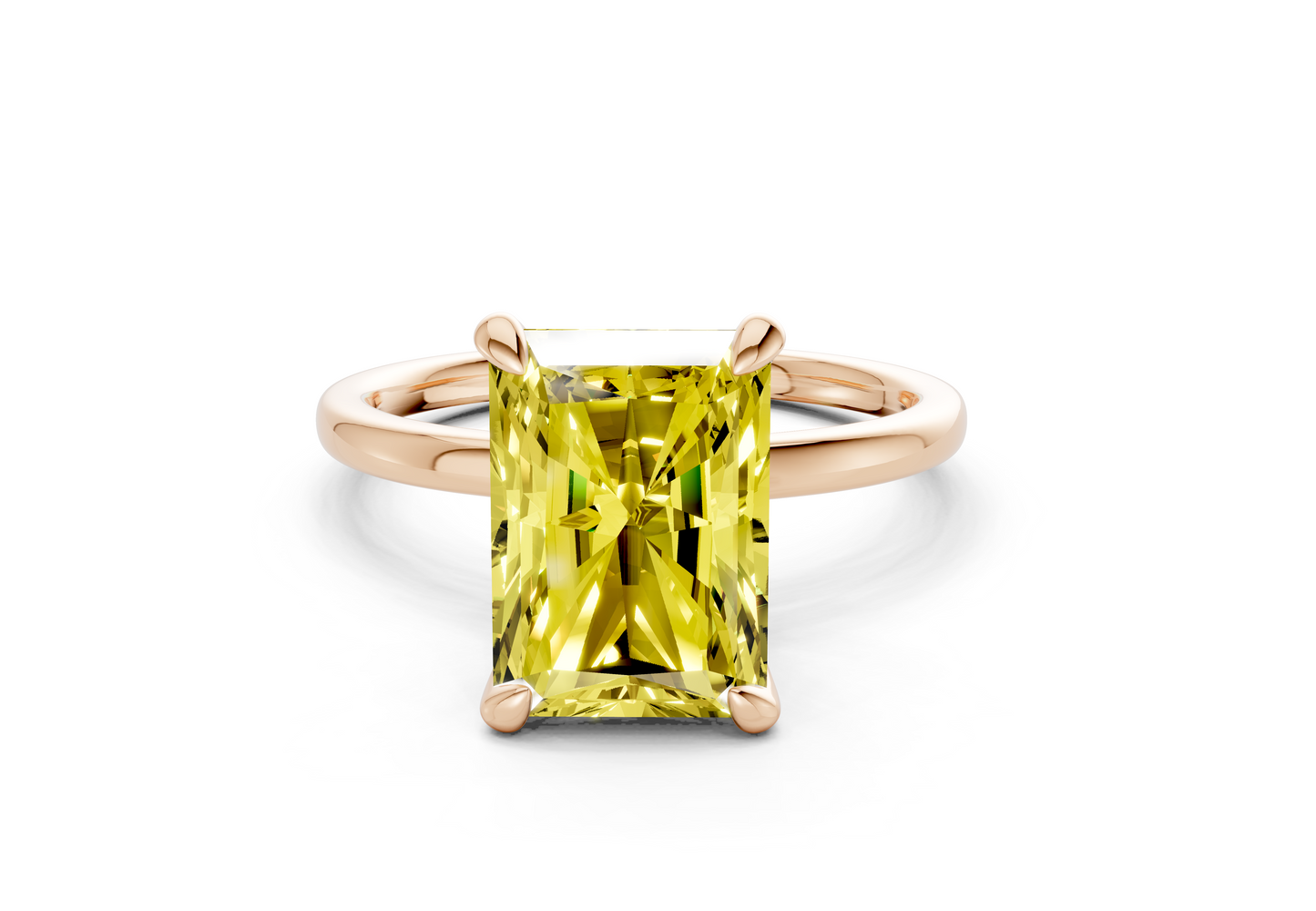 Seraphina Yellow Diamond Solitaire Radiant Cut 1.8mm Engagement Ring
