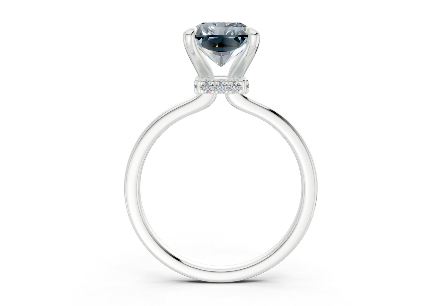 Seraphina Blue Diamond Solitaire Radiant Cut 1.8mm Engagement Ring