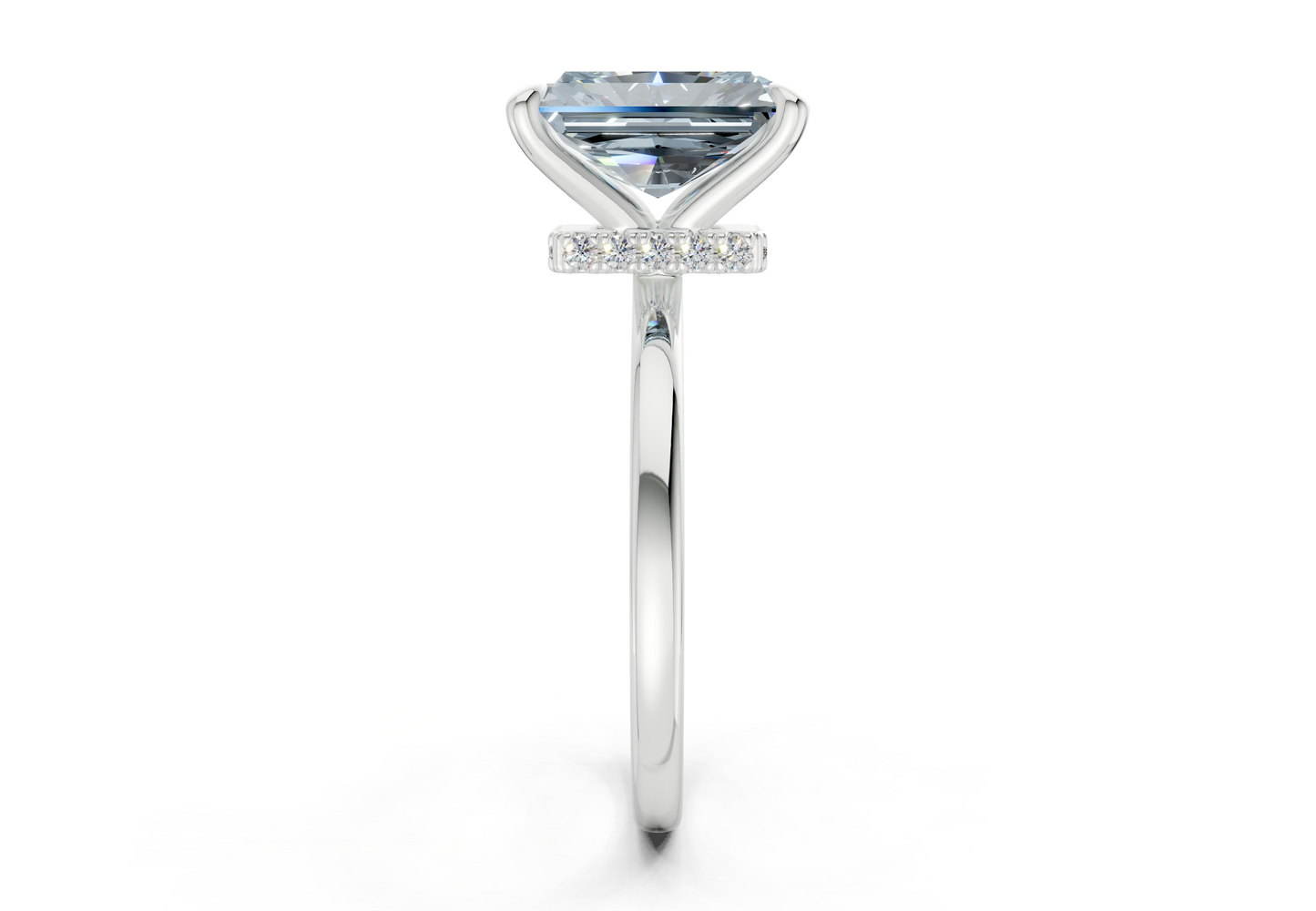 Seraphina Blue Diamond Solitaire Radiant Cut 1.8mm Engagement Ring