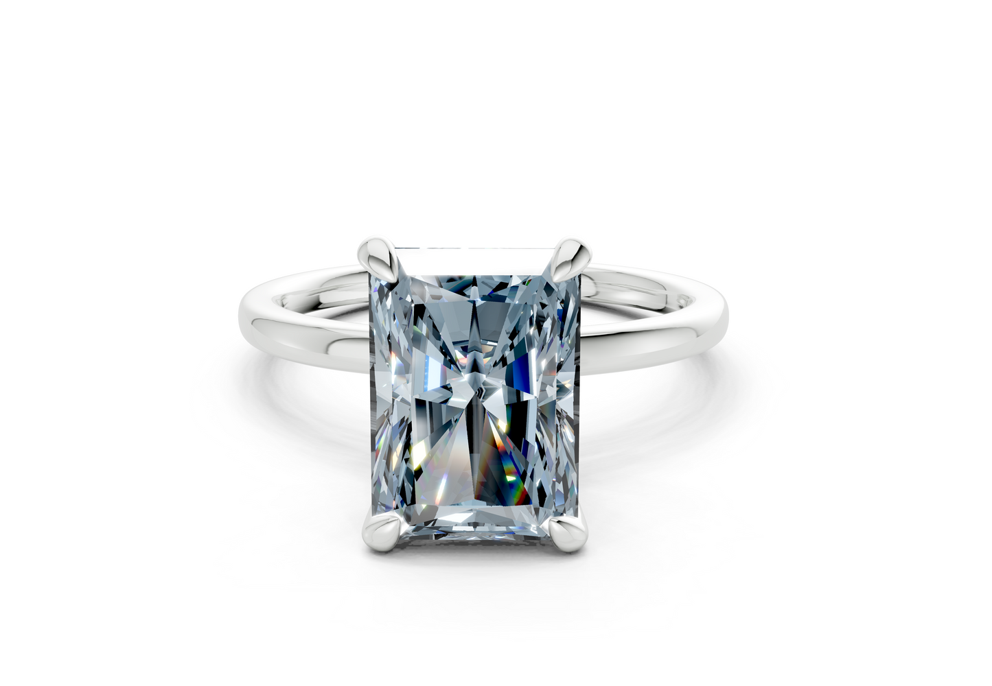 Seraphina Blue Diamond Solitaire Radiant Cut 1.8mm Engagement Ring