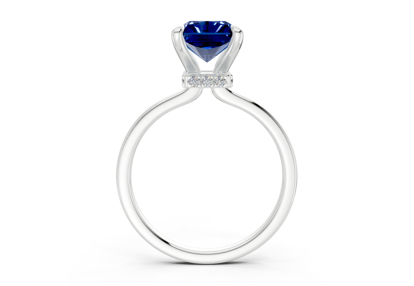 Seraphina Sapphire Gemstone Solitaire Radiant Cut 1.8mm Engagement Ring