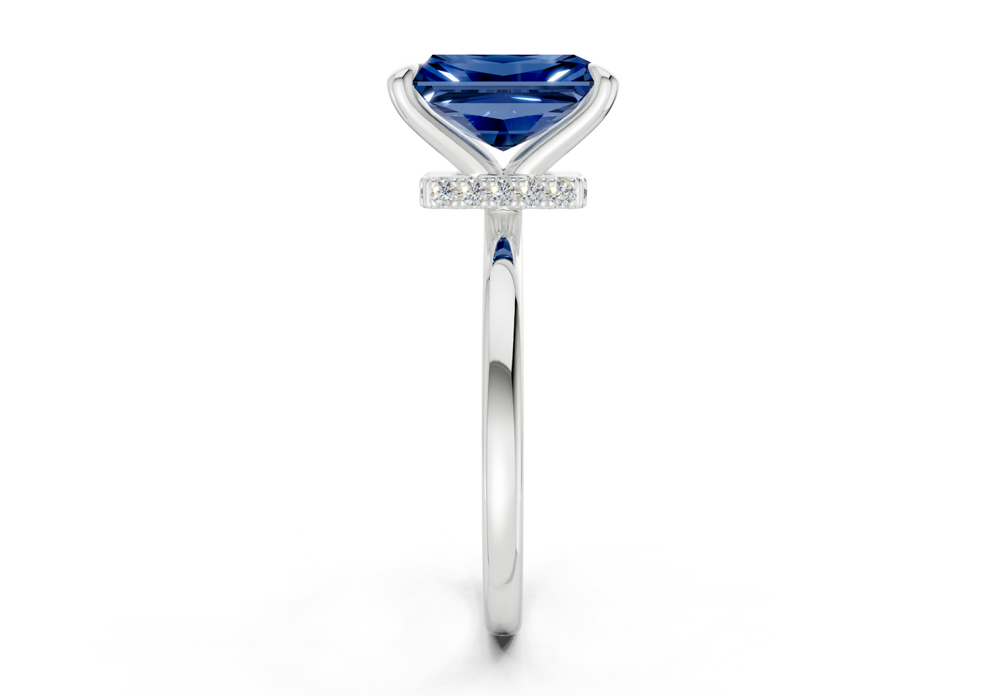 Seraphina Sapphire Gemstone Solitaire Radiant Cut 1.8mm Engagement Ring