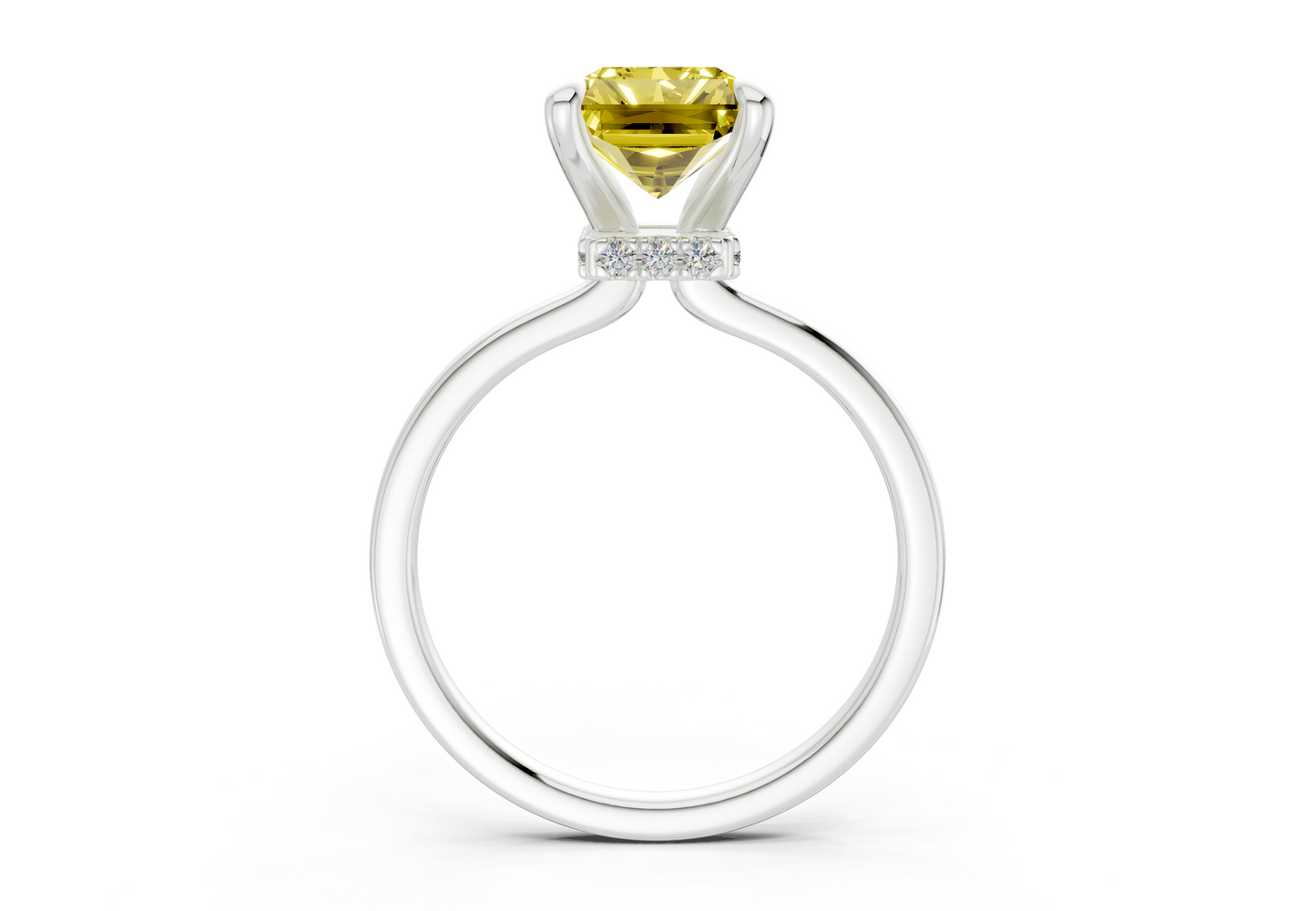 Seraphina Yellow Diamond Solitaire Radiant Cut 1.8mm Engagement Ring
