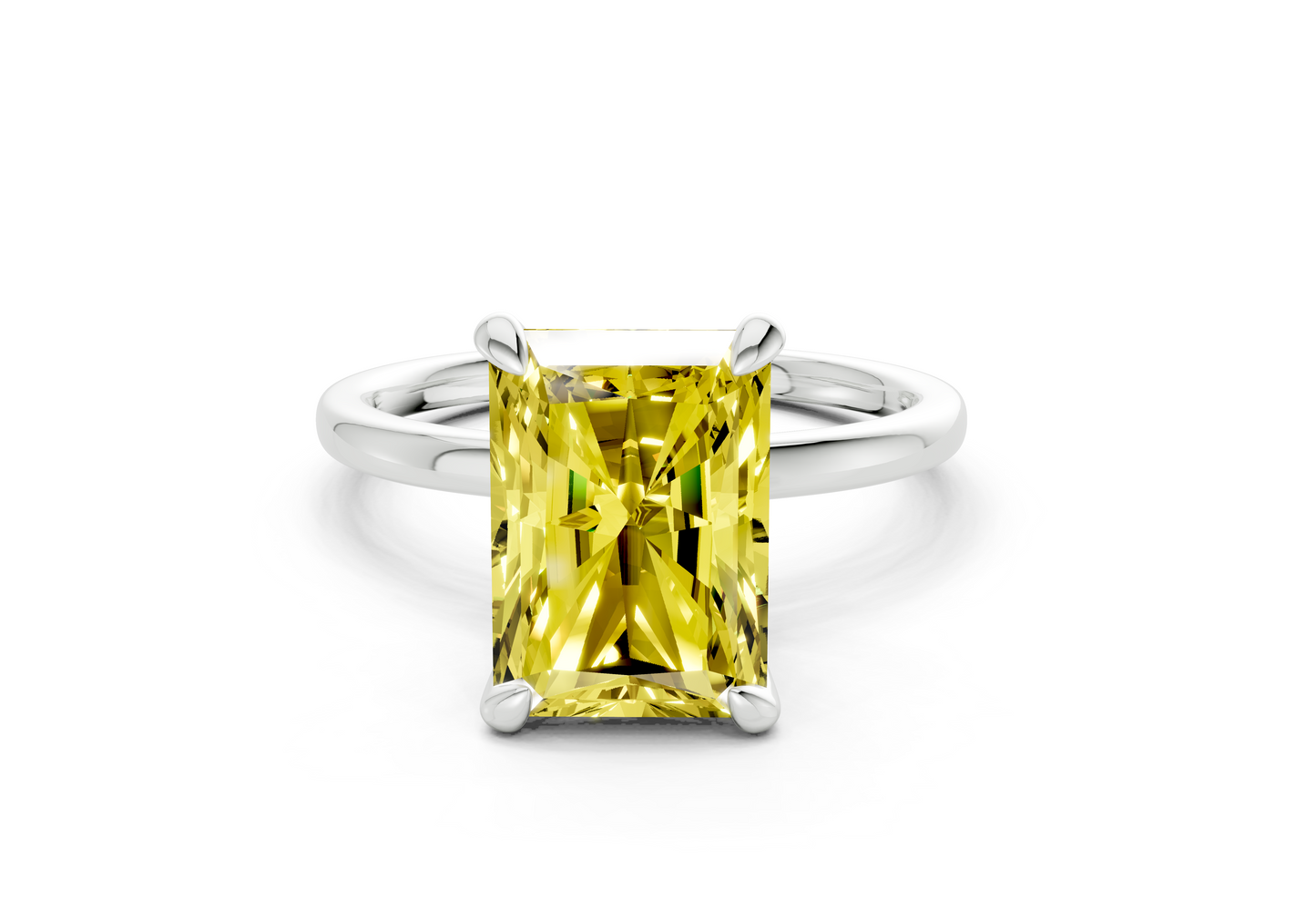 Seraphina Yellow Diamond Solitaire Radiant Cut 1.8mm Engagement Ring