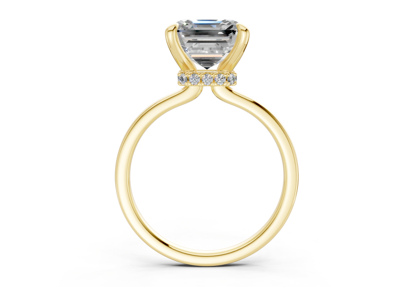Seraphina Diamond Solitaire Asscher Cut 1.8mm Engagement Ring