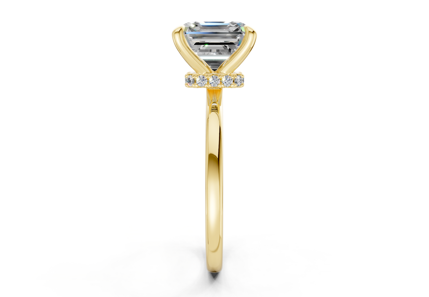 Seraphina Diamond Solitaire Asscher Cut 1.8mm Engagement Ring