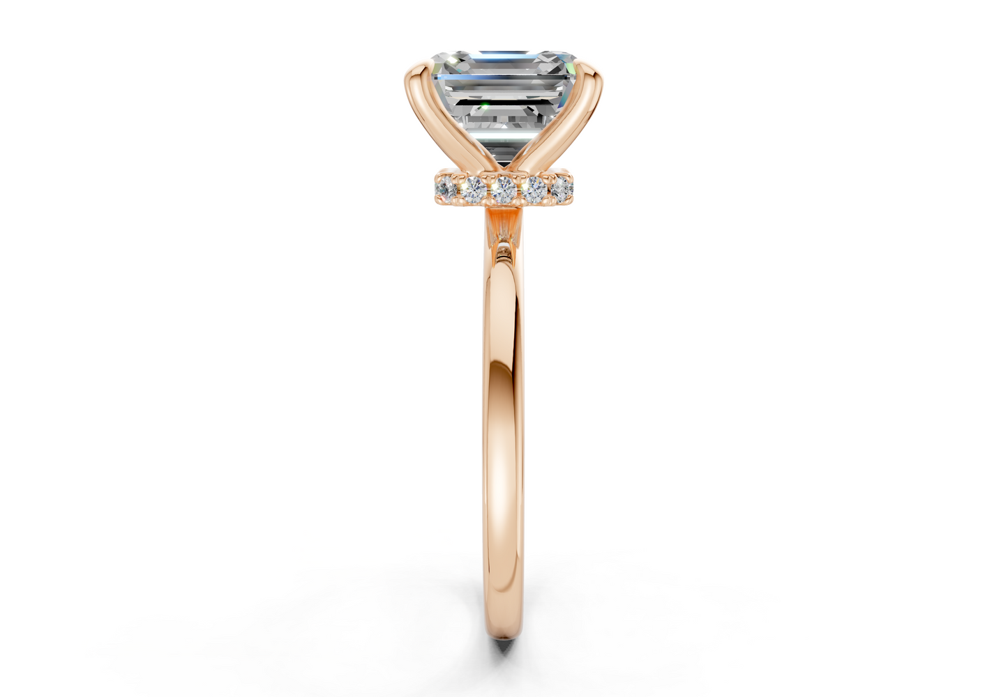 Seraphina Diamond Solitaire Asscher Cut 1.8mm Engagement Ring