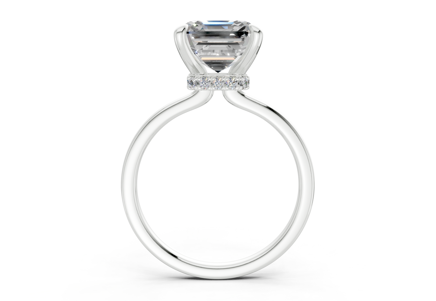 Seraphina Diamond Solitaire Asscher Cut 1.8mm Engagement Ring