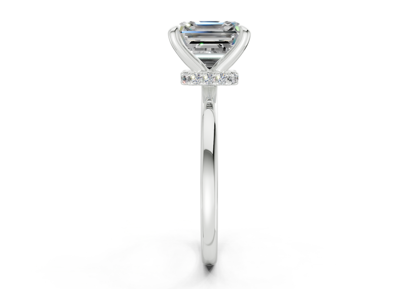 Seraphina Diamond Solitaire Asscher Cut 1.8mm Engagement Ring