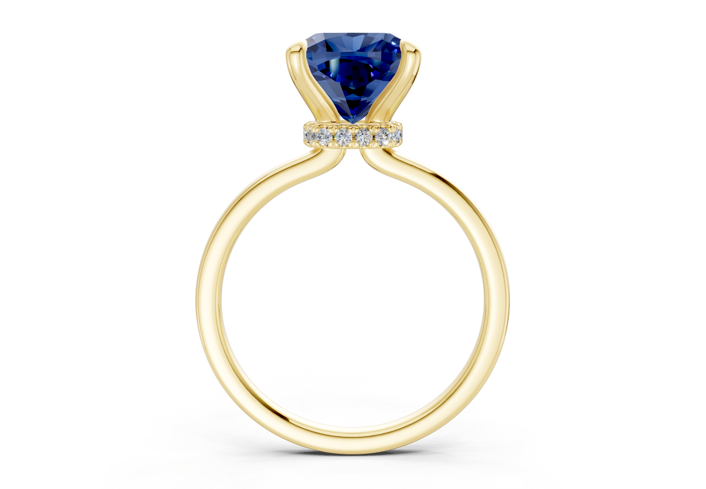 Seraphina Sapphire Gemstone Solitaire Cushion Squareuare Cut 1.8mm Engagement Ring
