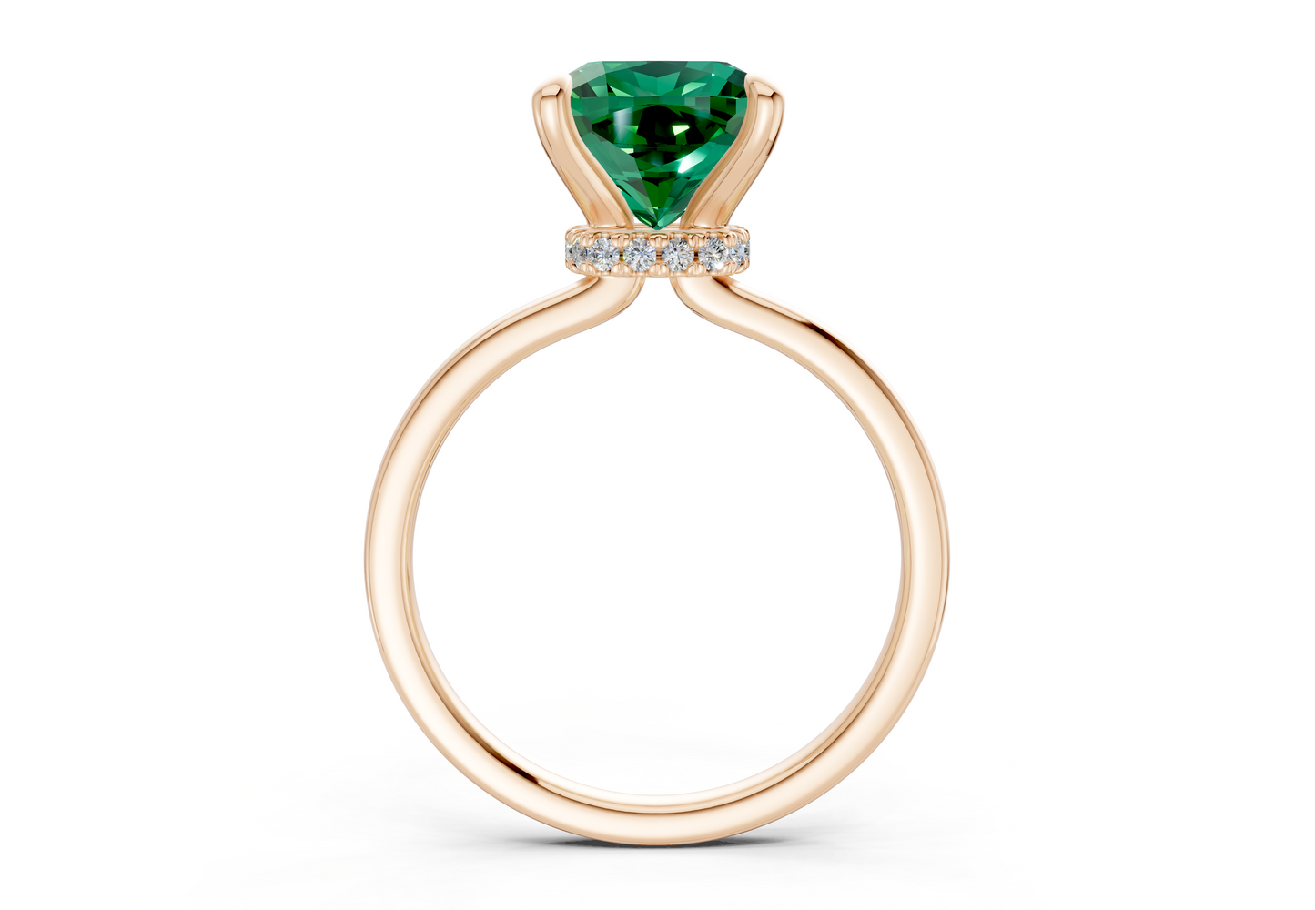 Seraphina Emerald Gemstone Solitaire Cushion Squareuare Cut 1.8mm Engagement Ring