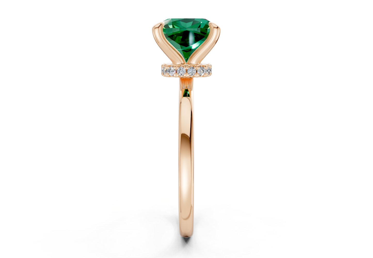 Seraphina Emerald Gemstone Solitaire Cushion Squareuare Cut 1.8mm Engagement Ring