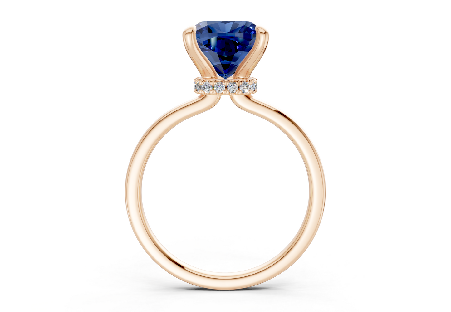 Seraphina Sapphire Gemstone Solitaire Cushion Squareuare Cut 1.8mm Engagement Ring
