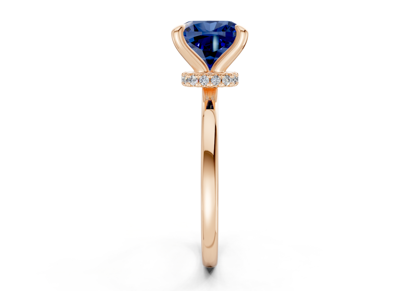 Seraphina Sapphire Gemstone Solitaire Cushion Squareuare Cut 1.8mm Engagement Ring