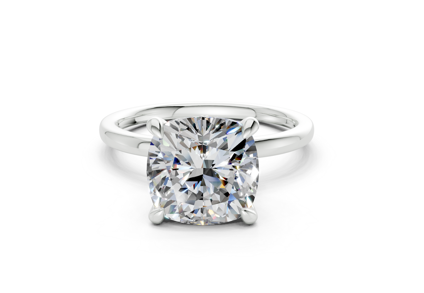 Seraphina Diamond Solitaire Cushion Squareuare Cut 1.8mm Engagement Ring