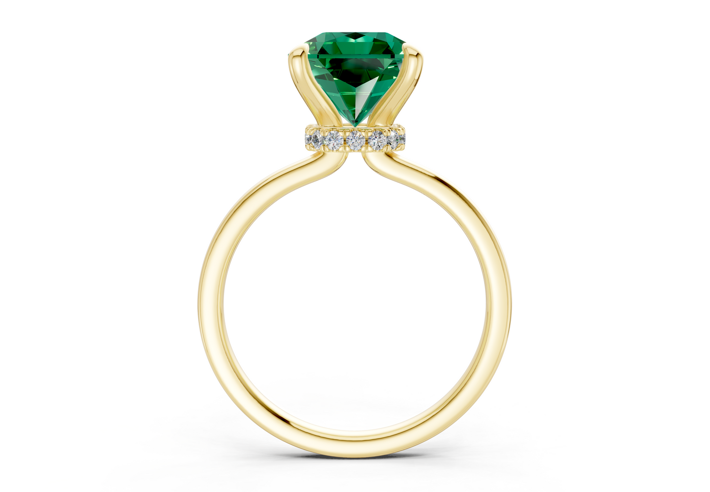 Seraphina Emerald Gemstone Solitaire Radiant Squareuare Cut 1.8mm Engagement Ring