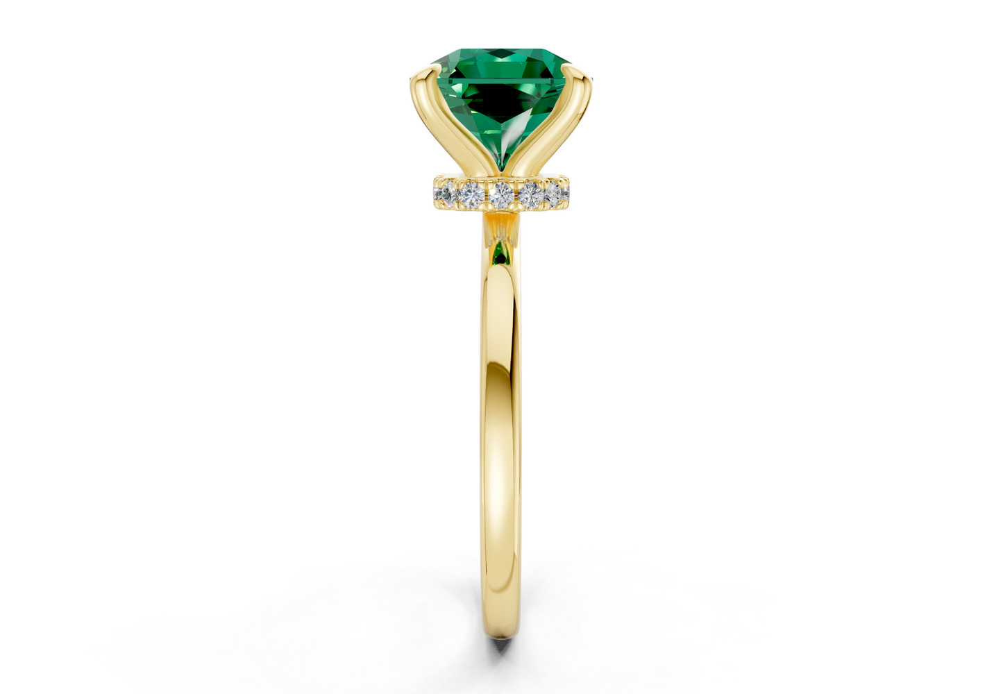 Seraphina Emerald Gemstone Solitaire Radiant Squareuare Cut 1.8mm Engagement Ring