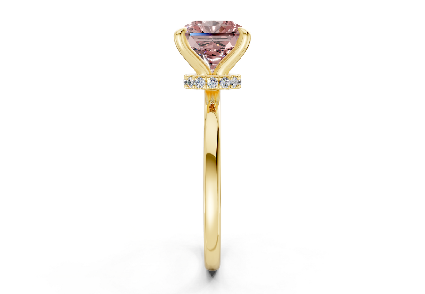 Seraphina Pink Diamond Solitaire Radiant Squareuare Cut 1.8mm Engagement Ring