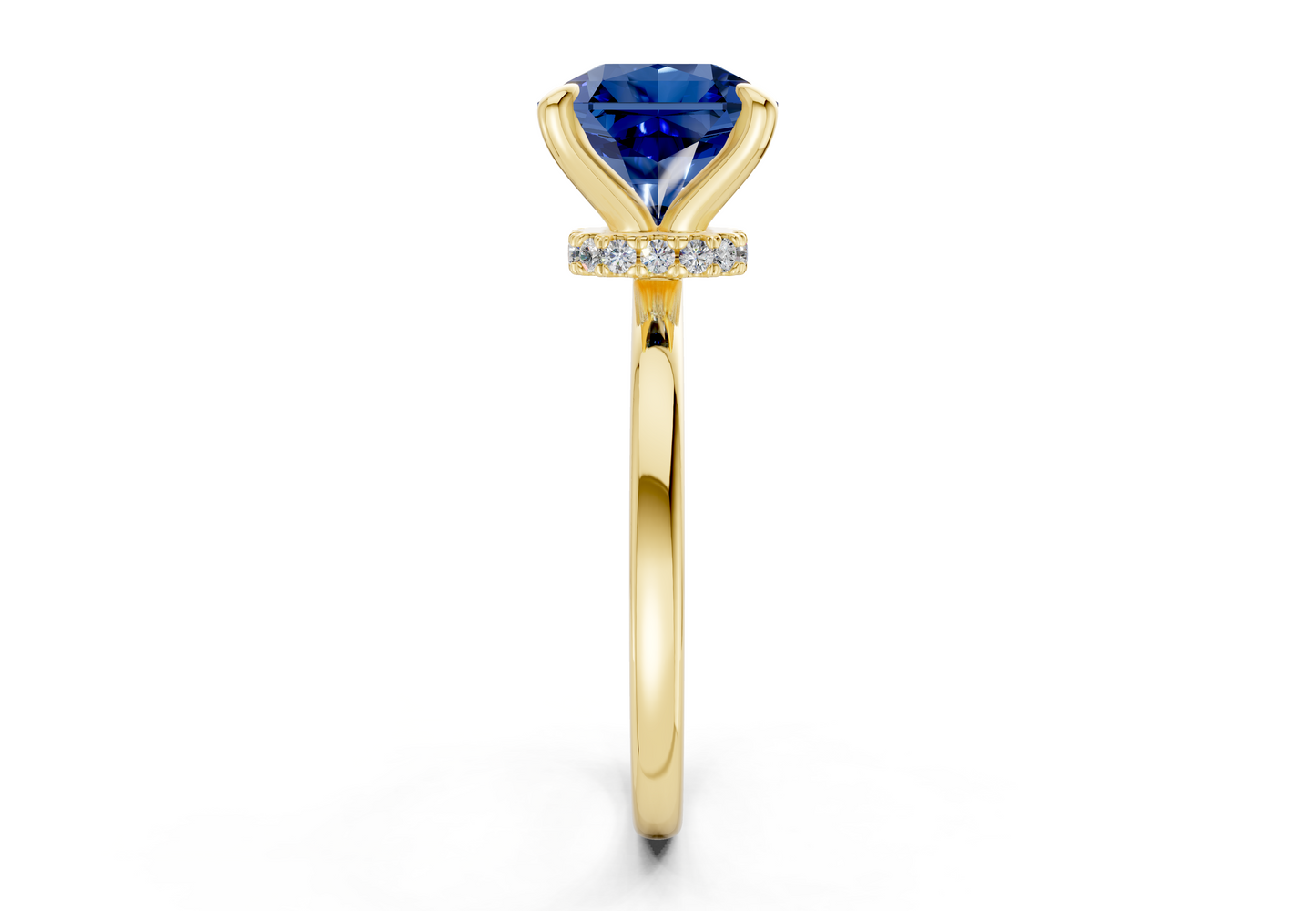 Seraphina Sapphire Gemstone Solitaire Radiant Squareuare Cut 1.8mm Engagement Ring
