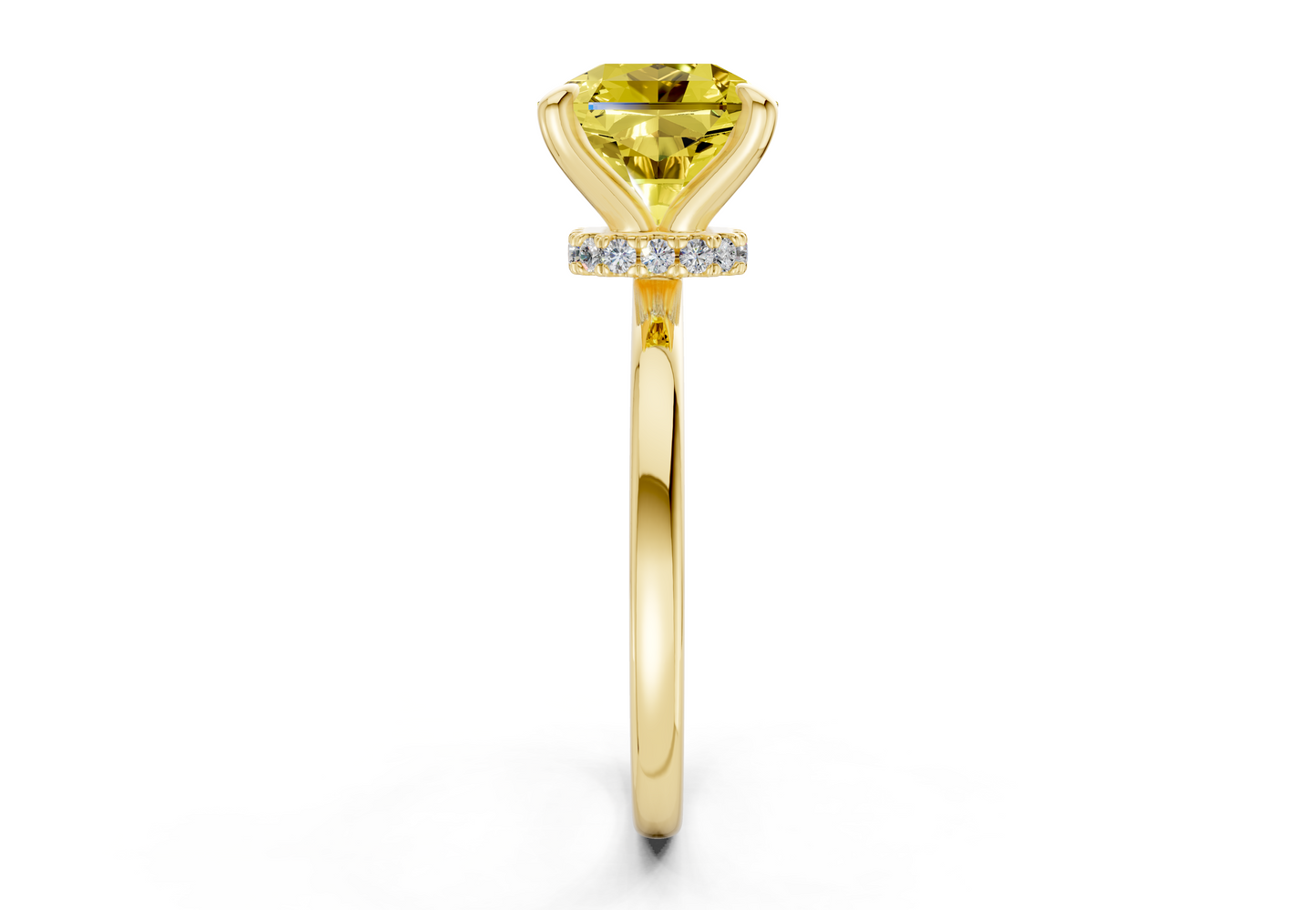 Seraphina Yellow Diamond Solitaire Radiant Squareuare Cut 1.8mm Engagement Ring