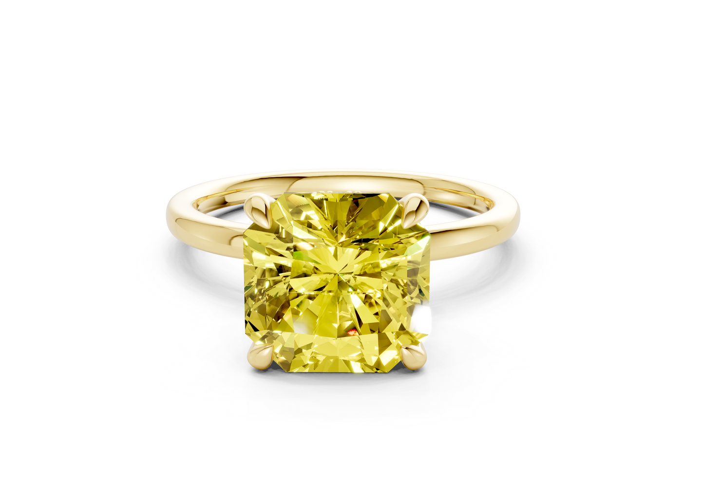 Seraphina Yellow Diamond Solitaire Radiant Squareuare Cut 1.8mm Engagement Ring