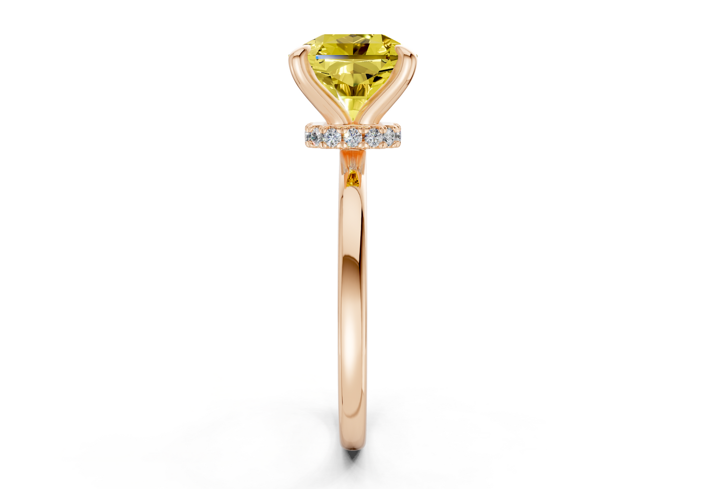 Seraphina Yellow Diamond Solitaire Radiant Squareuare Cut 1.8mm Engagement Ring