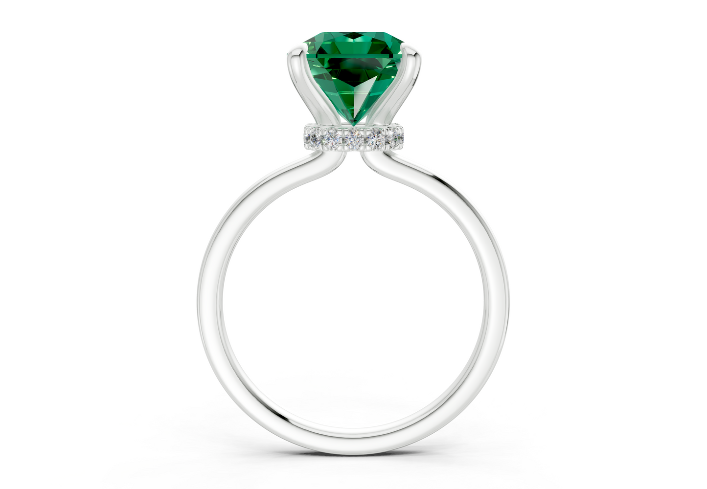 Seraphina Emerald Gemstone Solitaire Radiant Squareuare Cut 1.8mm Engagement Ring