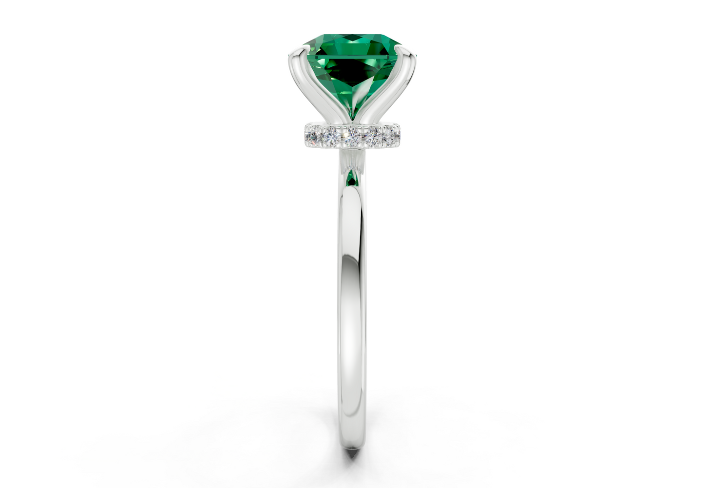 Seraphina Emerald Gemstone Solitaire Radiant Squareuare Cut 1.8mm Engagement Ring