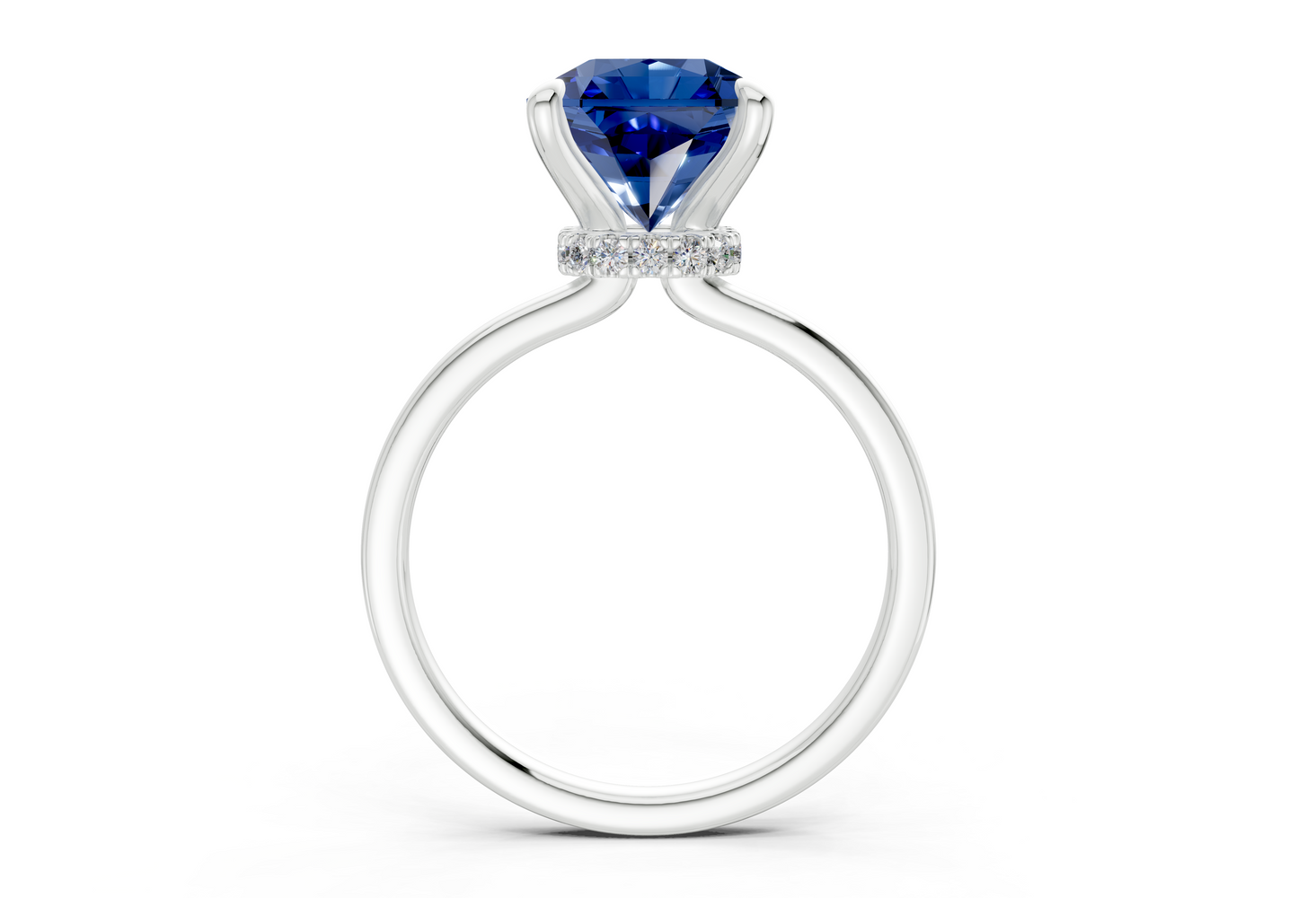 Seraphina Sapphire Gemstone Solitaire Radiant Squareuare Cut 1.8mm Engagement Ring