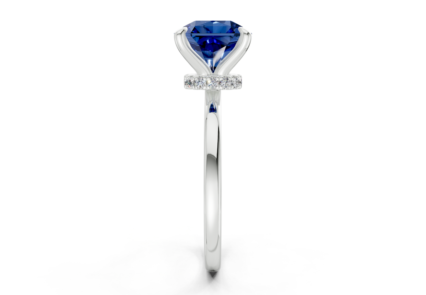 Seraphina Sapphire Gemstone Solitaire Radiant Squareuare Cut 1.8mm Engagement Ring