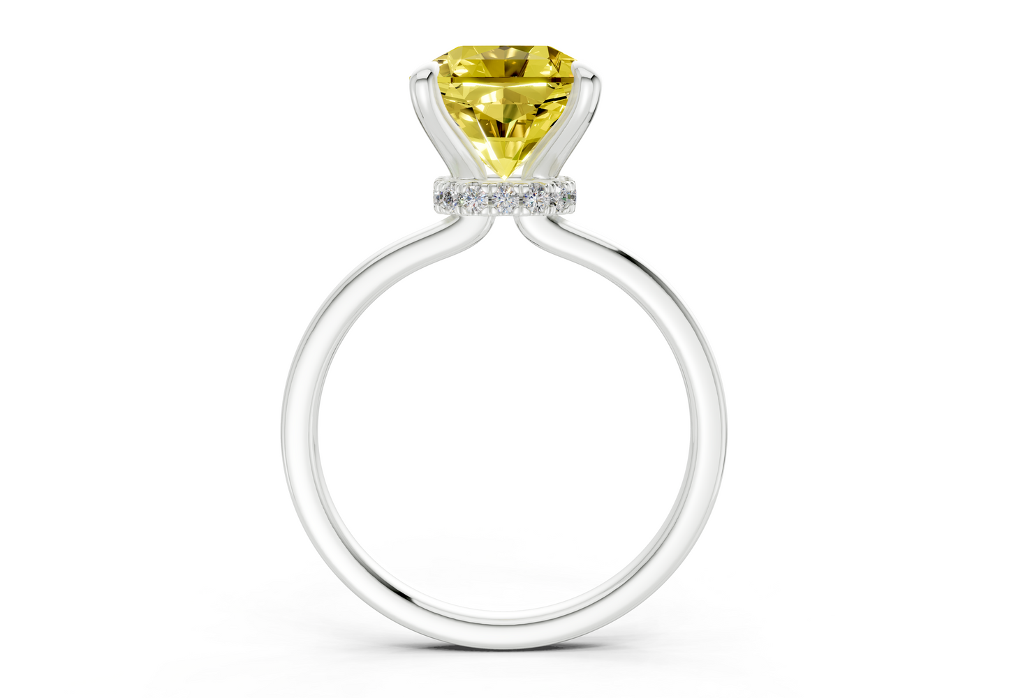 Seraphina Yellow Diamond Solitaire Radiant Squareuare Cut 1.8mm Engagement Ring