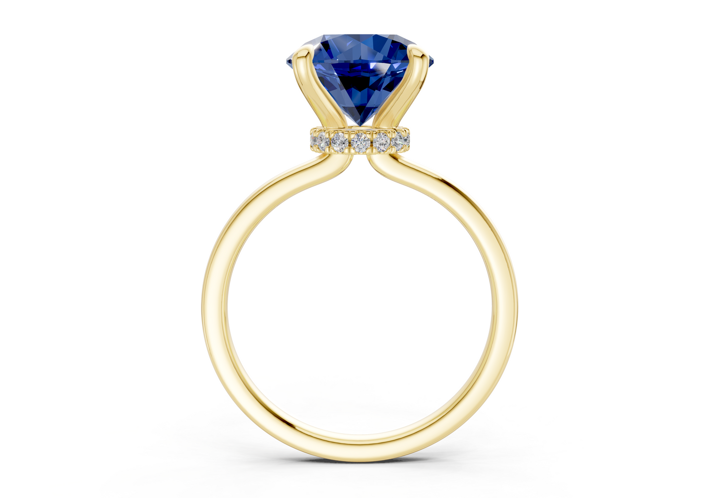 Seraphina Sapphire Gemstone Solitaire Round Cut 1.8mm Engagement Ring