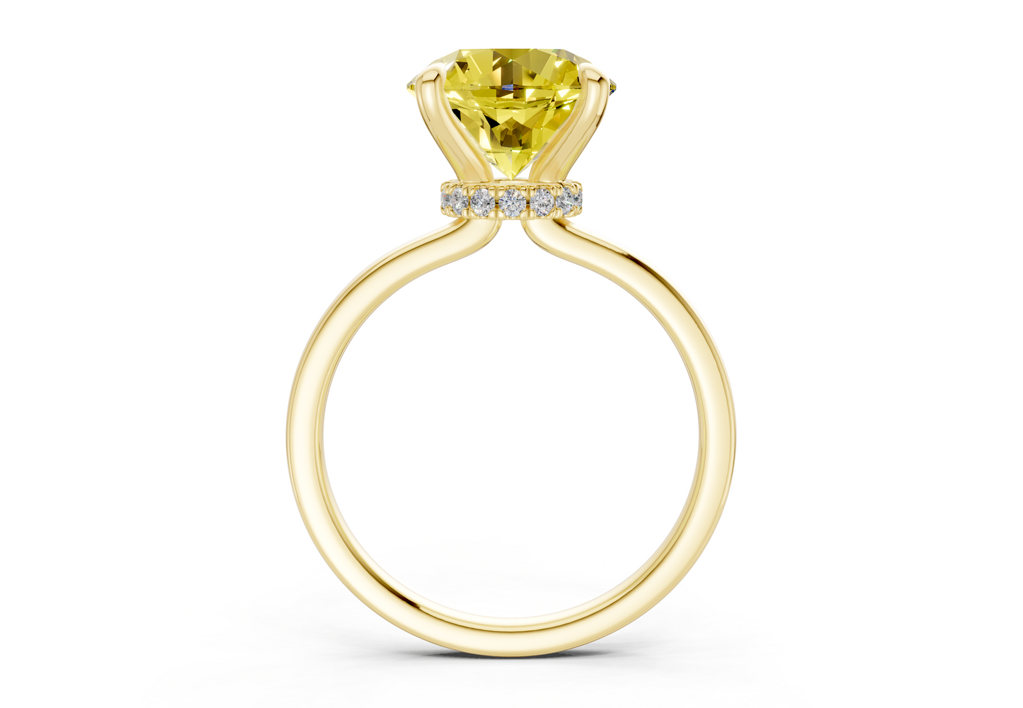 Seraphina Yellow Diamond Solitaire Round Cut 1.8mm Engagement Ring