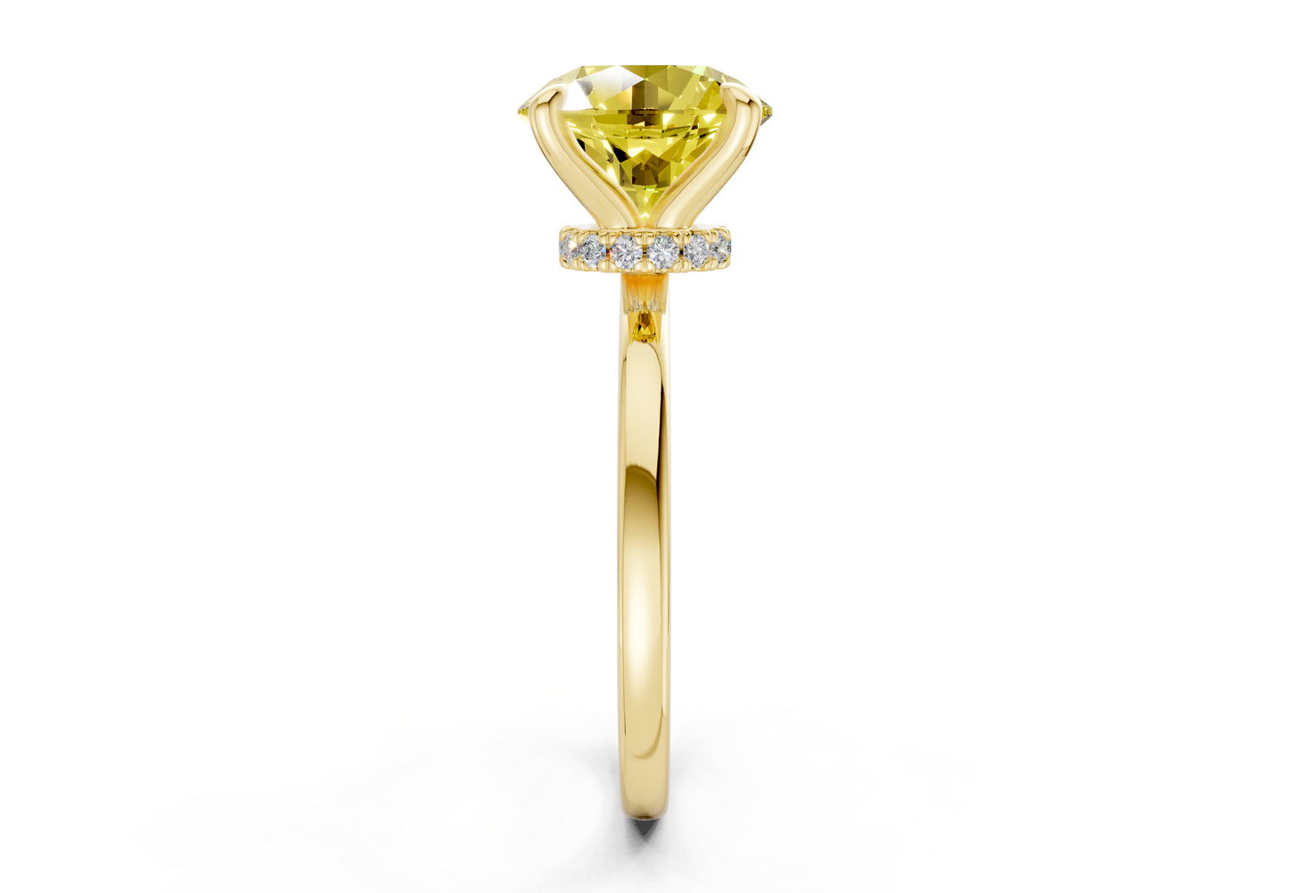 Seraphina Yellow Diamond Solitaire Round Cut 1.8mm Engagement Ring