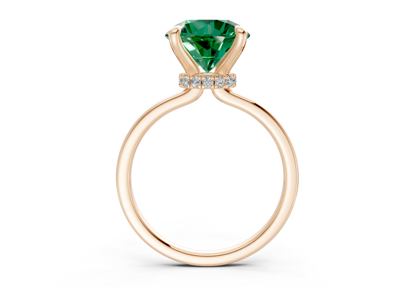 Seraphina Emerald Gemstone Solitaire Round Cut 1.8mm Engagement Ring