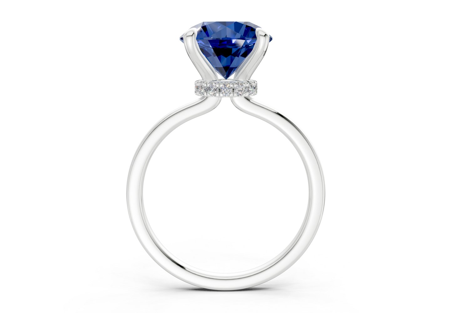 Seraphina Sapphire Gemstone Solitaire Round Cut 1.8mm Engagement Ring