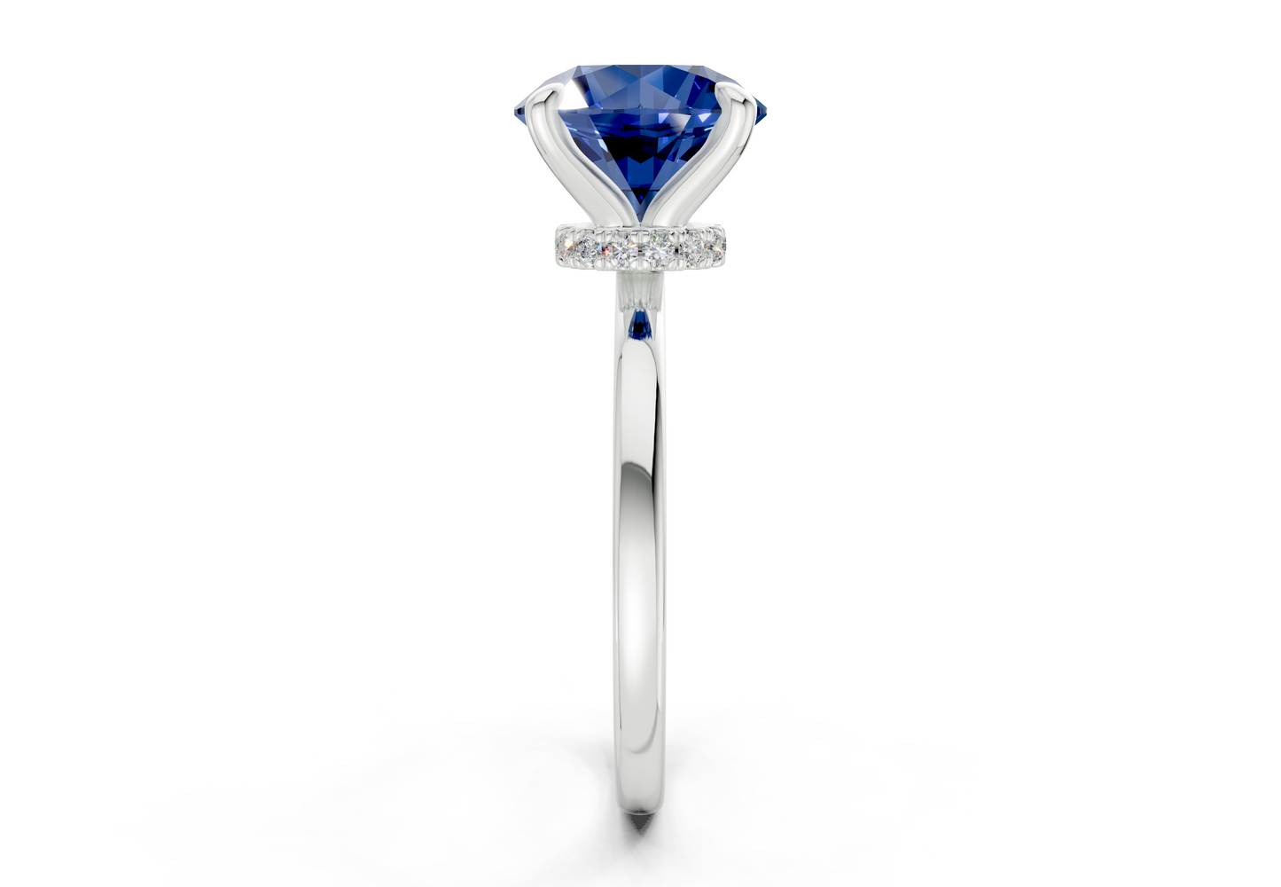 Seraphina Sapphire Gemstone Solitaire Round Cut 1.8mm Engagement Ring