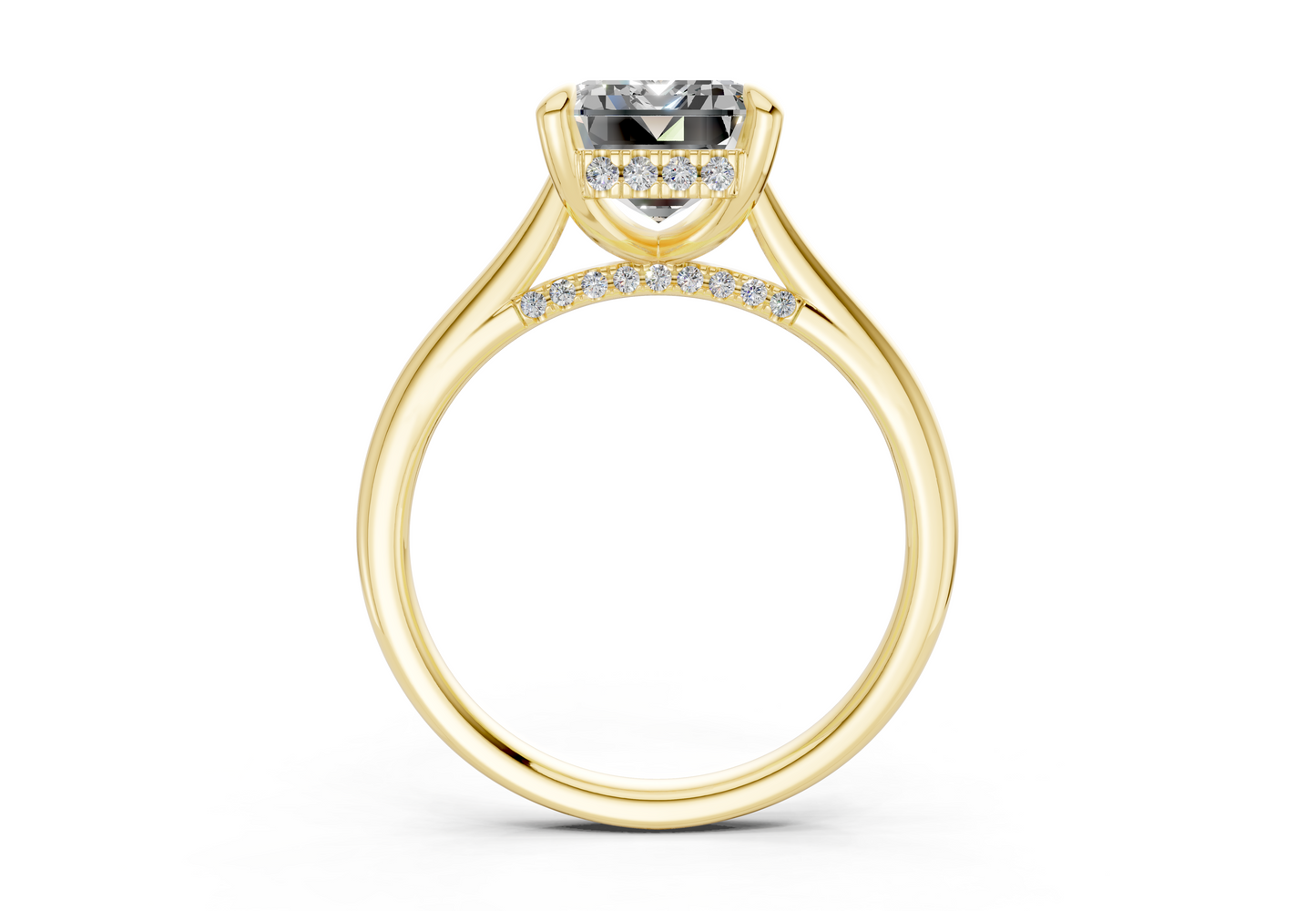 Piper Diamond Solitaire Emerald Cut 1.8mm Engagement Ring