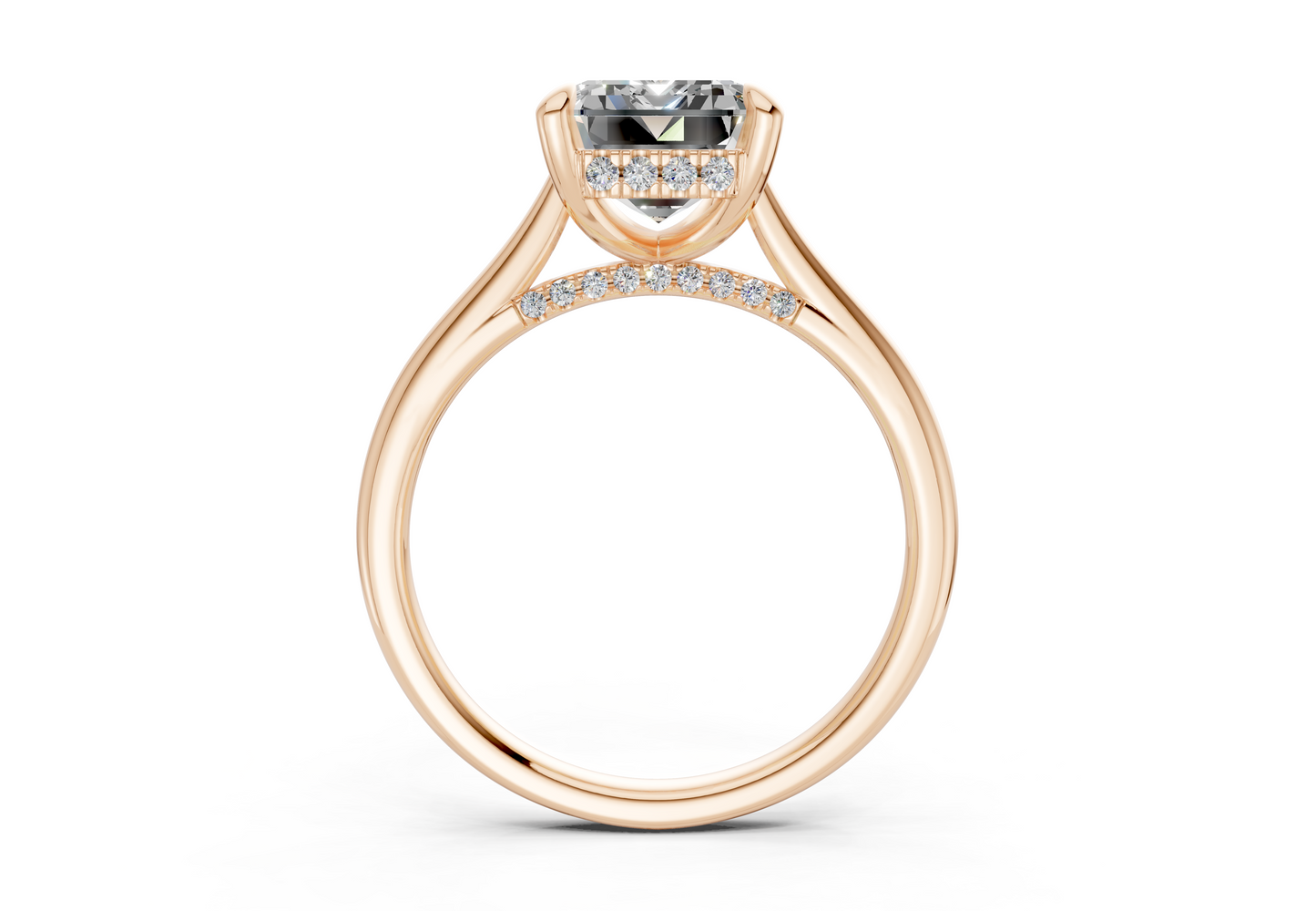Piper Diamond Solitaire Emerald Cut 1.8mm Engagement Ring